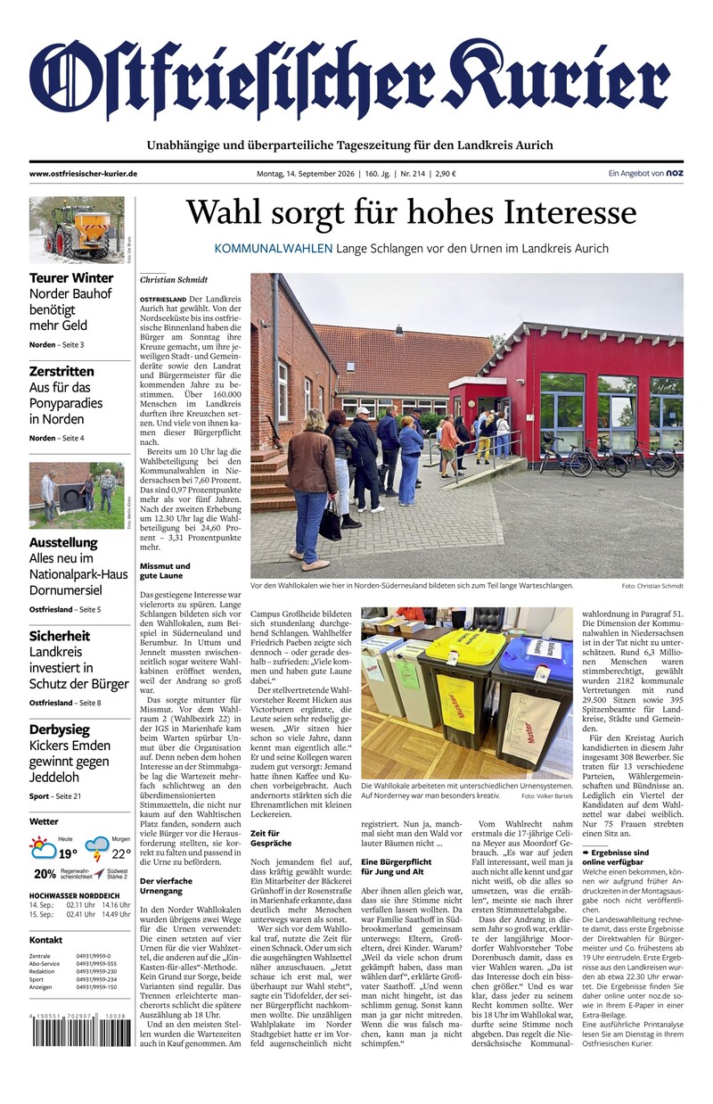 Ostfriesischer Kurier - 14.09.2026