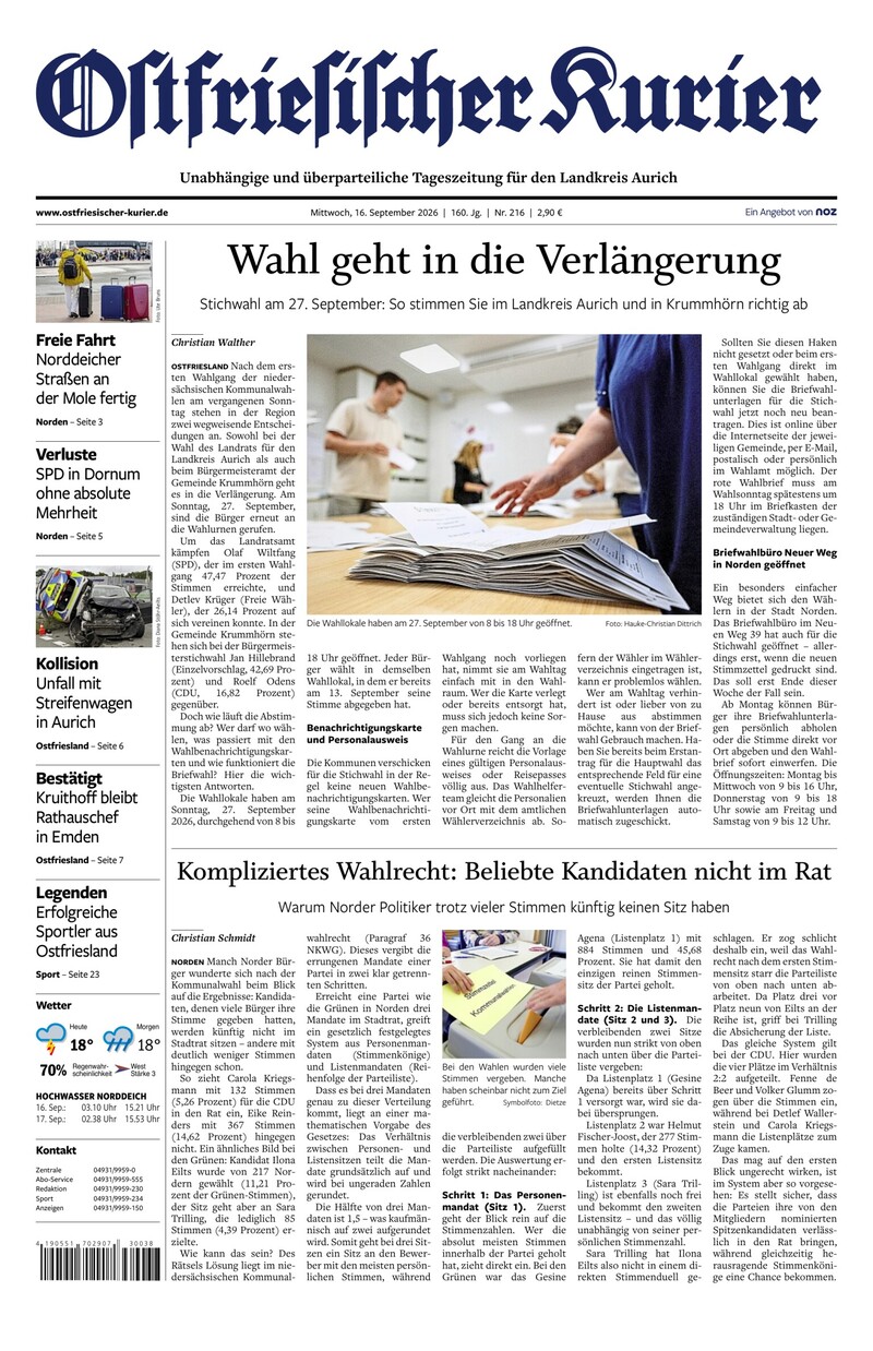 Ostfriesischer Kurier - 16.09.2026