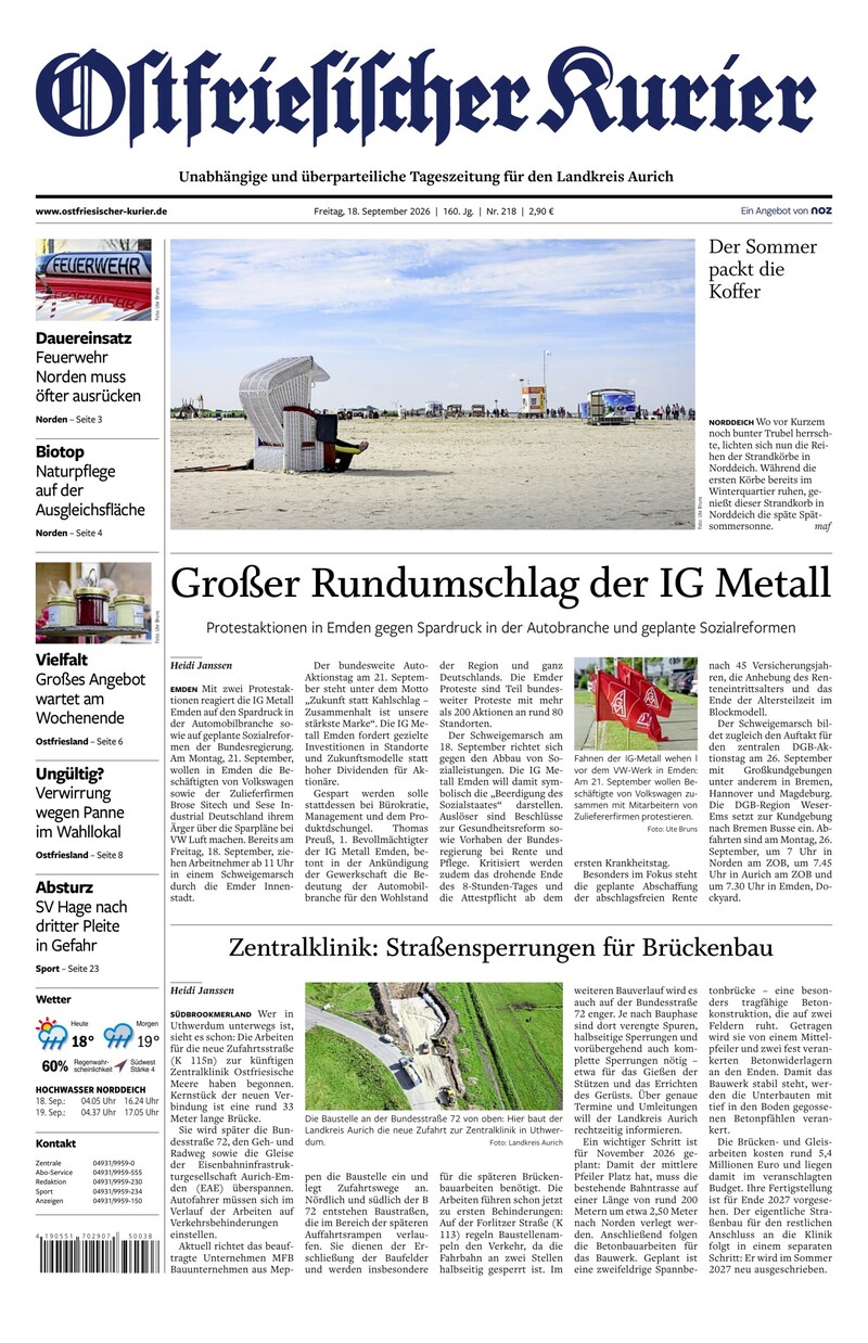 Ostfriesischer Kurier - 18.09.2026