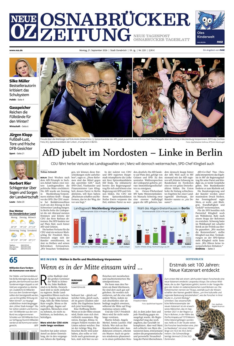 Neue Osnabrücker Zeitung - Stadt Osnabrück - 21.09.2026