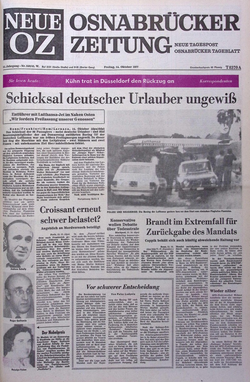 14.10.1977 Historische Zeitung Cover