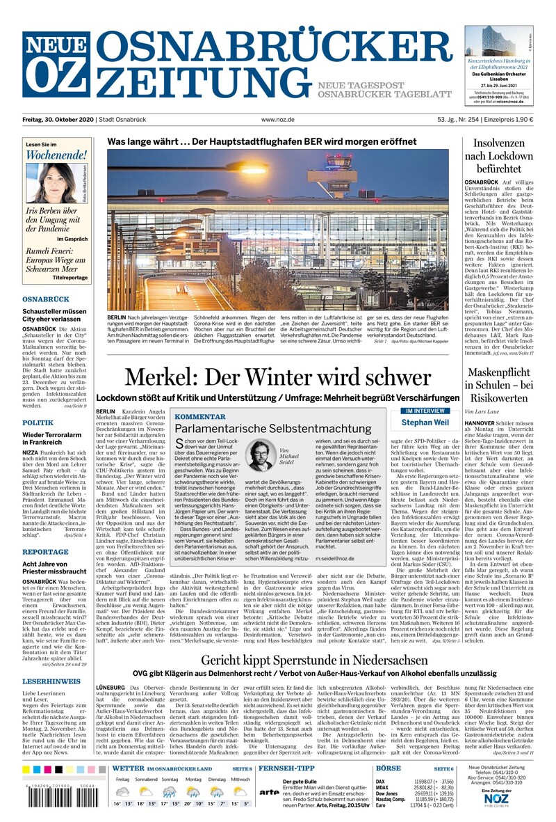 30.10.2020 Historische Zeitung Cover