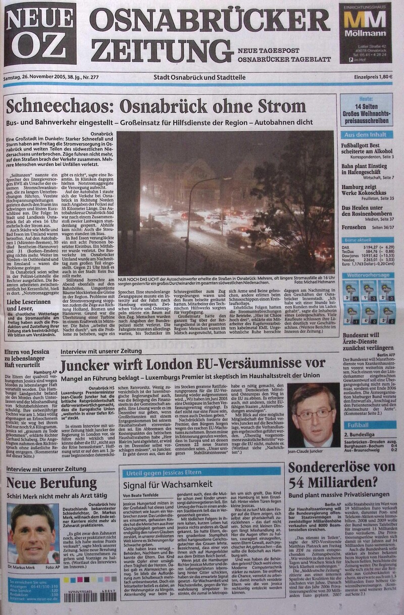 26.11.2005 Historische Zeitung Cover