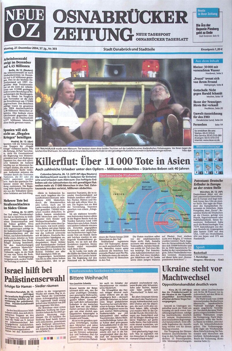 27.12.2004 Historische Zeitung Cover
