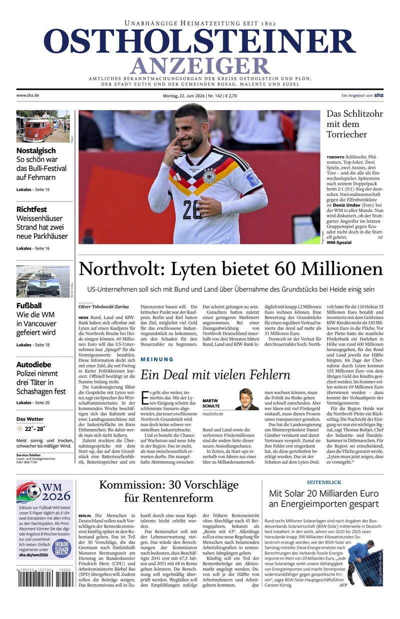 Ostholsteiner Anzeiger - 22.06.2026