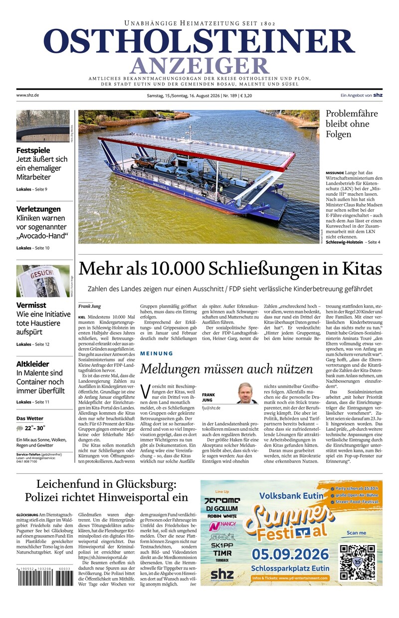 Ostholsteiner Anzeiger - 15.08.2026