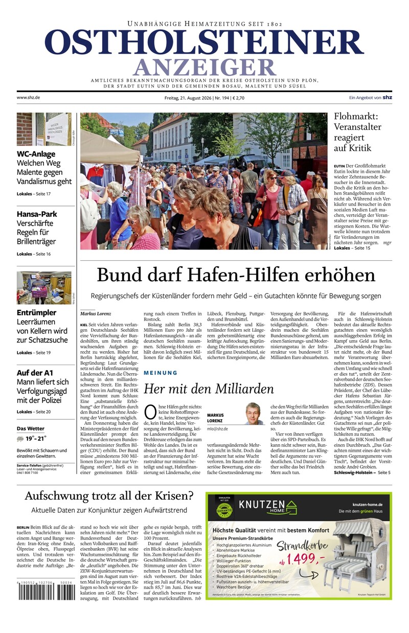 Ostholsteiner Anzeiger - 21.08.2026