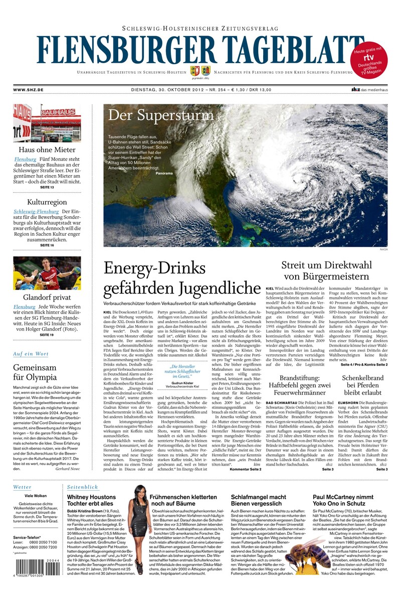 30.10.2012 Historische Zeitung Cover