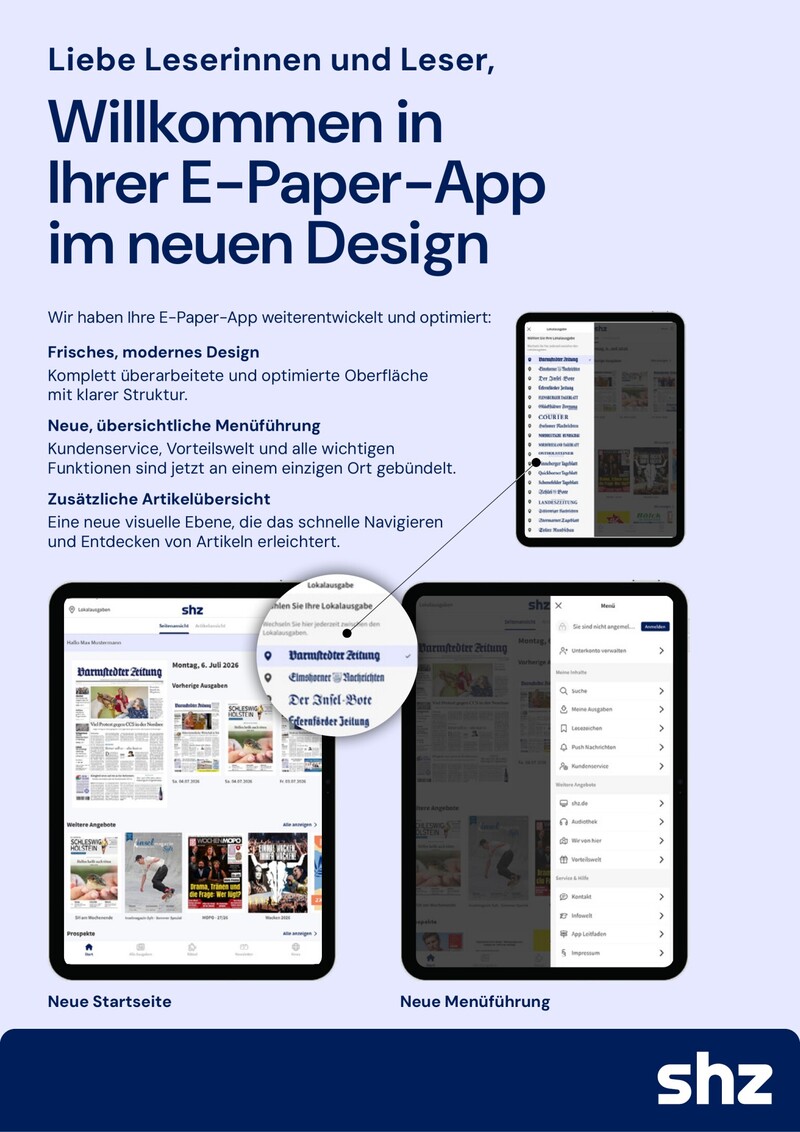 Willkommen in Ihrer E-Paper App Cover
