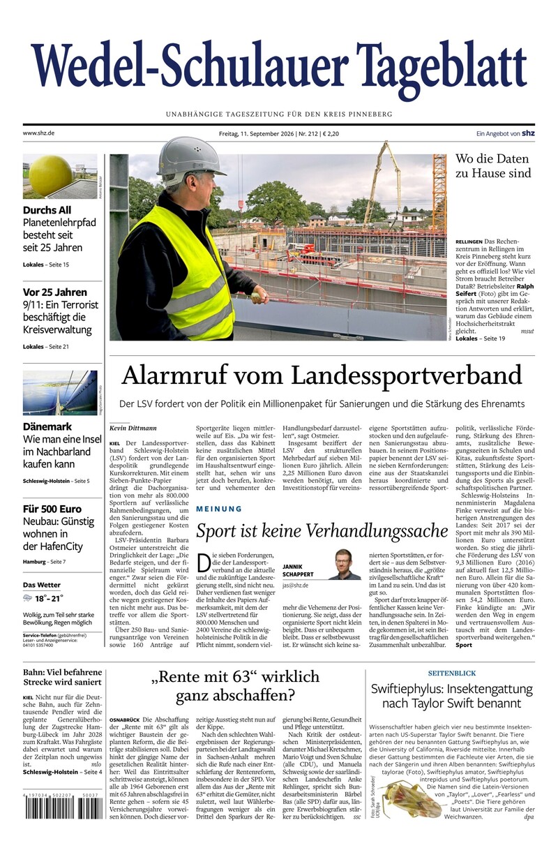 Wedel-Schulauer Tageblatt - 11.09.2026