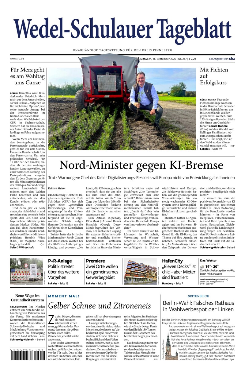 Wedel-Schulauer Tageblatt - 16.09.2026