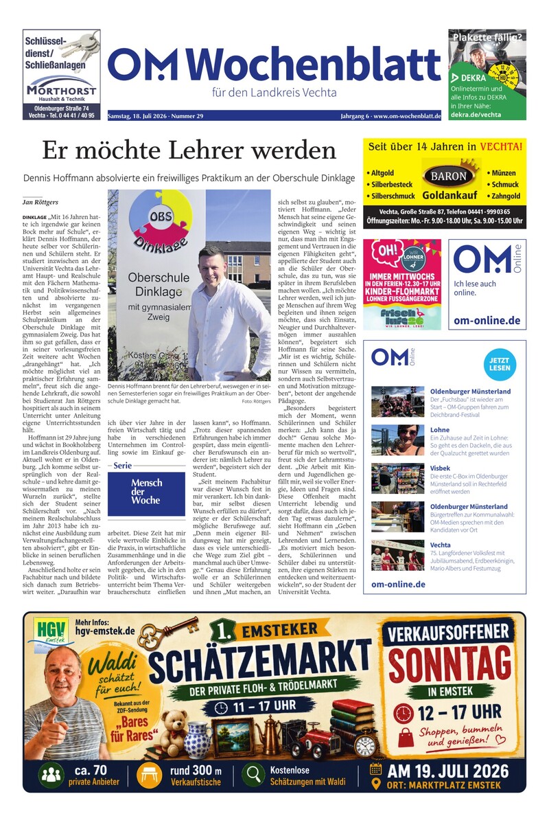 Wochenblatt-18-07-2026 Cover
