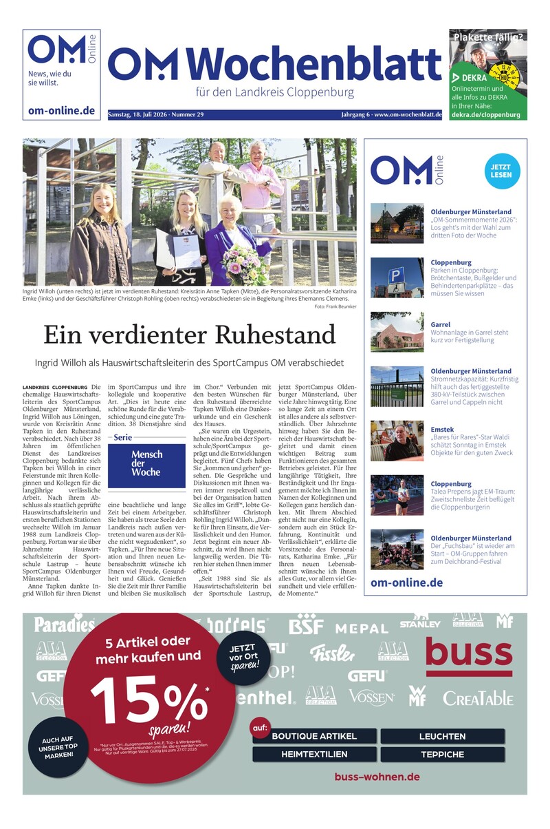 Wochenblatt-18-07-2026 Cover