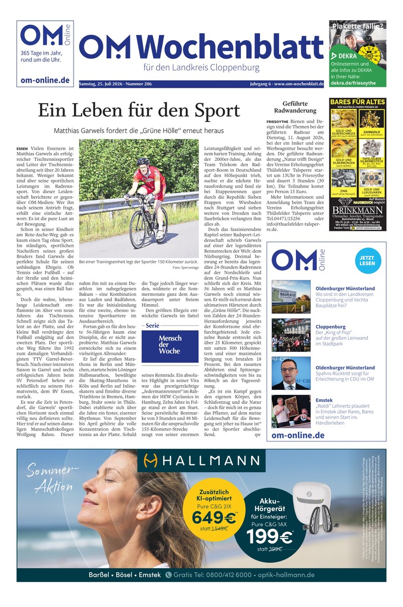 Wochenblatt Cloppenburg 260725 Cover