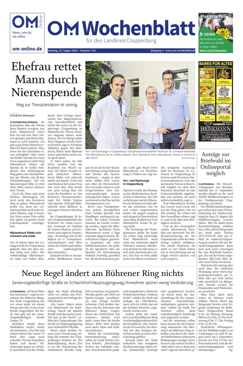 Wochenblatt 22.8.2026 Cover
