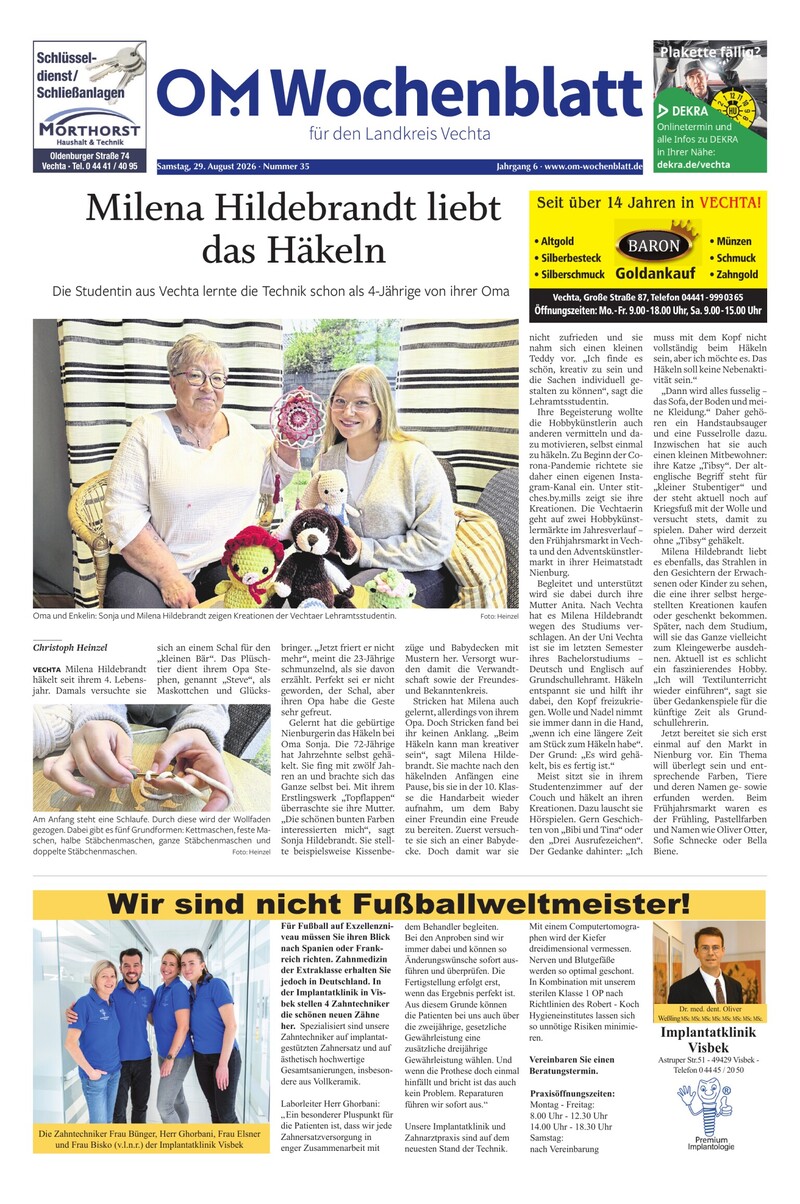 Wochenblatt 29.8.2026 Cover