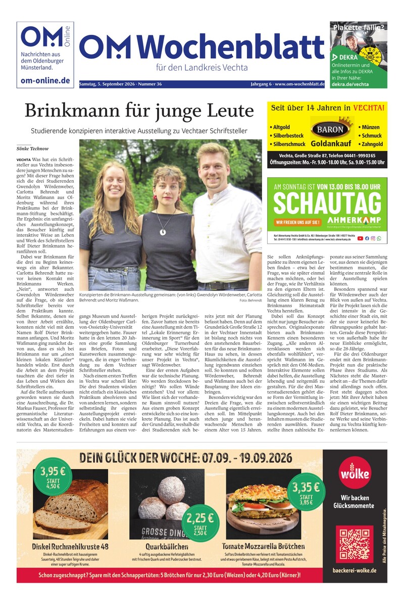 Wochenblatt 5.9.2026 Cover