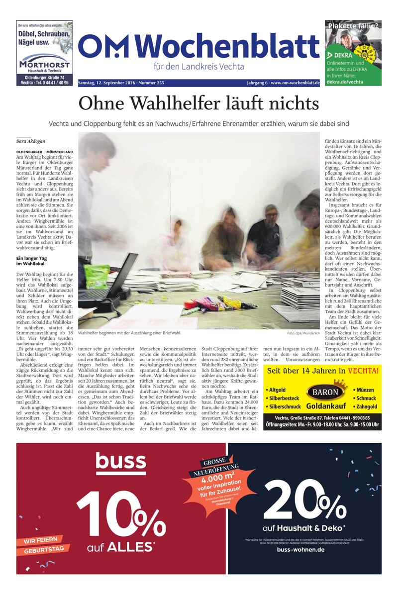 Wochenblatt 12.9.2026 Cover
