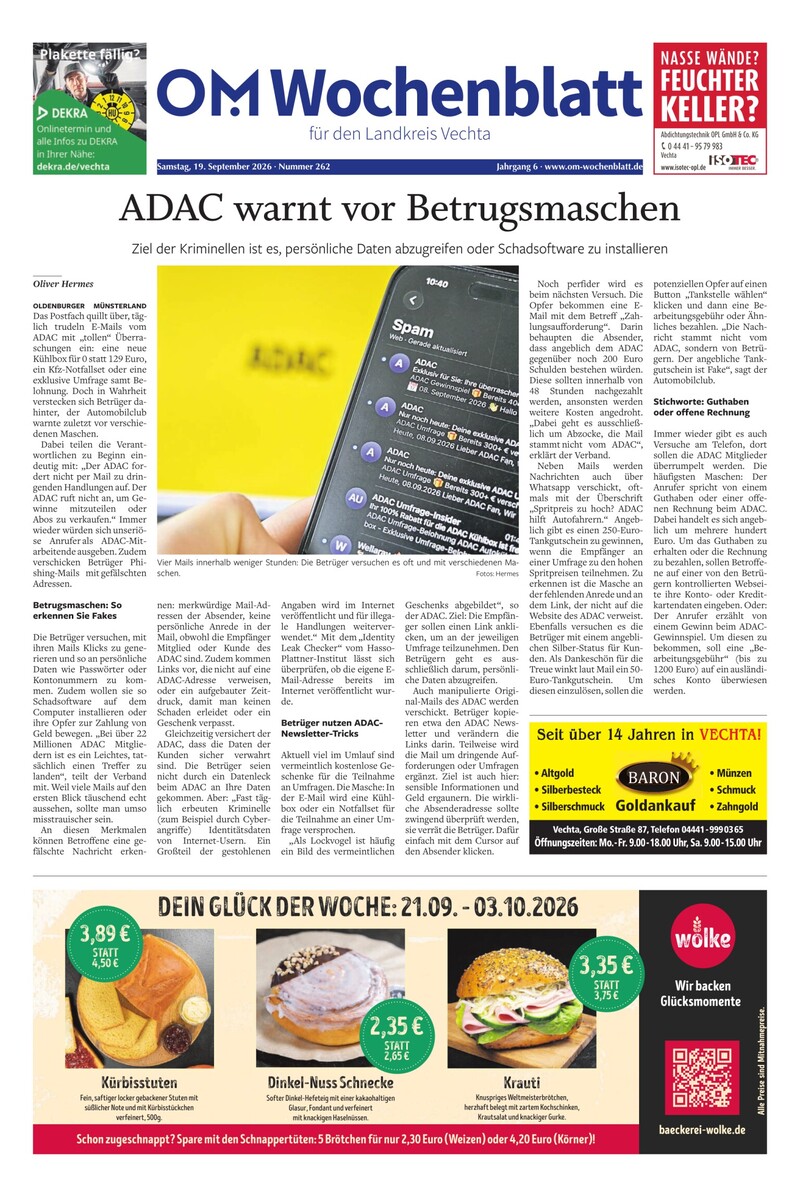 Wochenblatt 19.9.2026 Cover