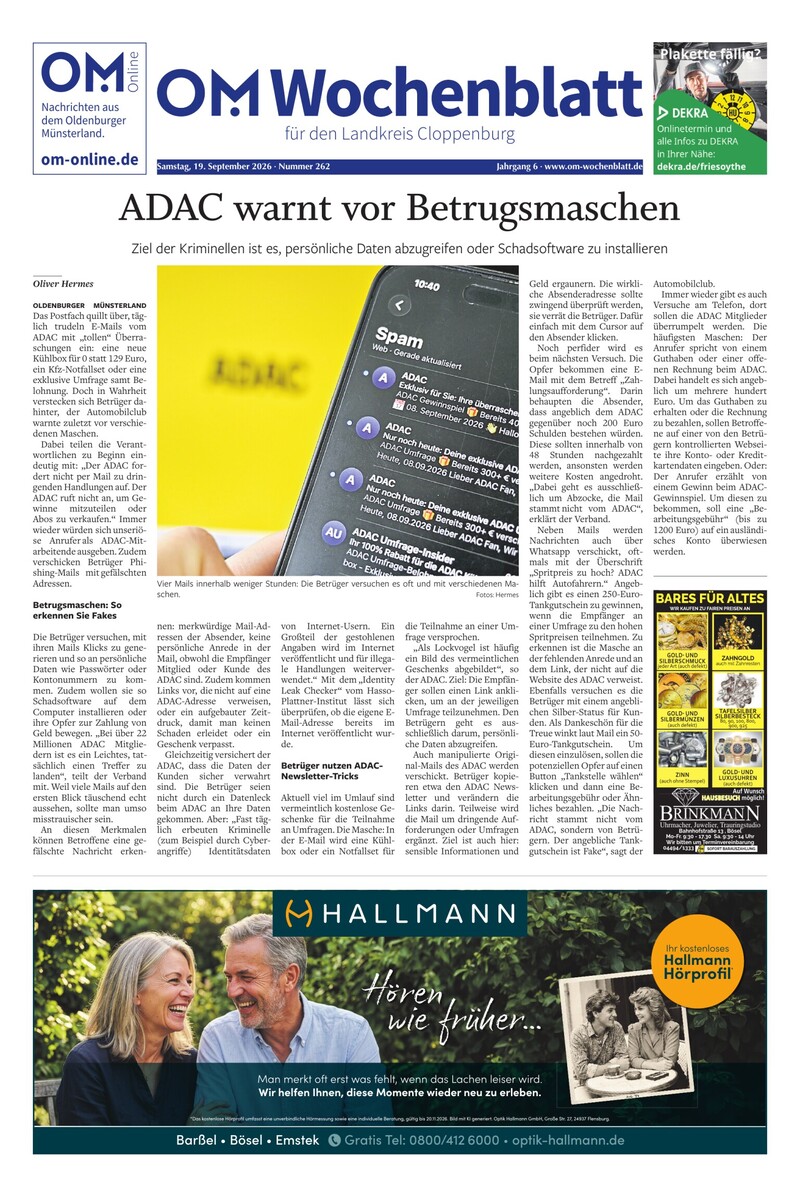 Wochenblatt 19.9.2026 Cover